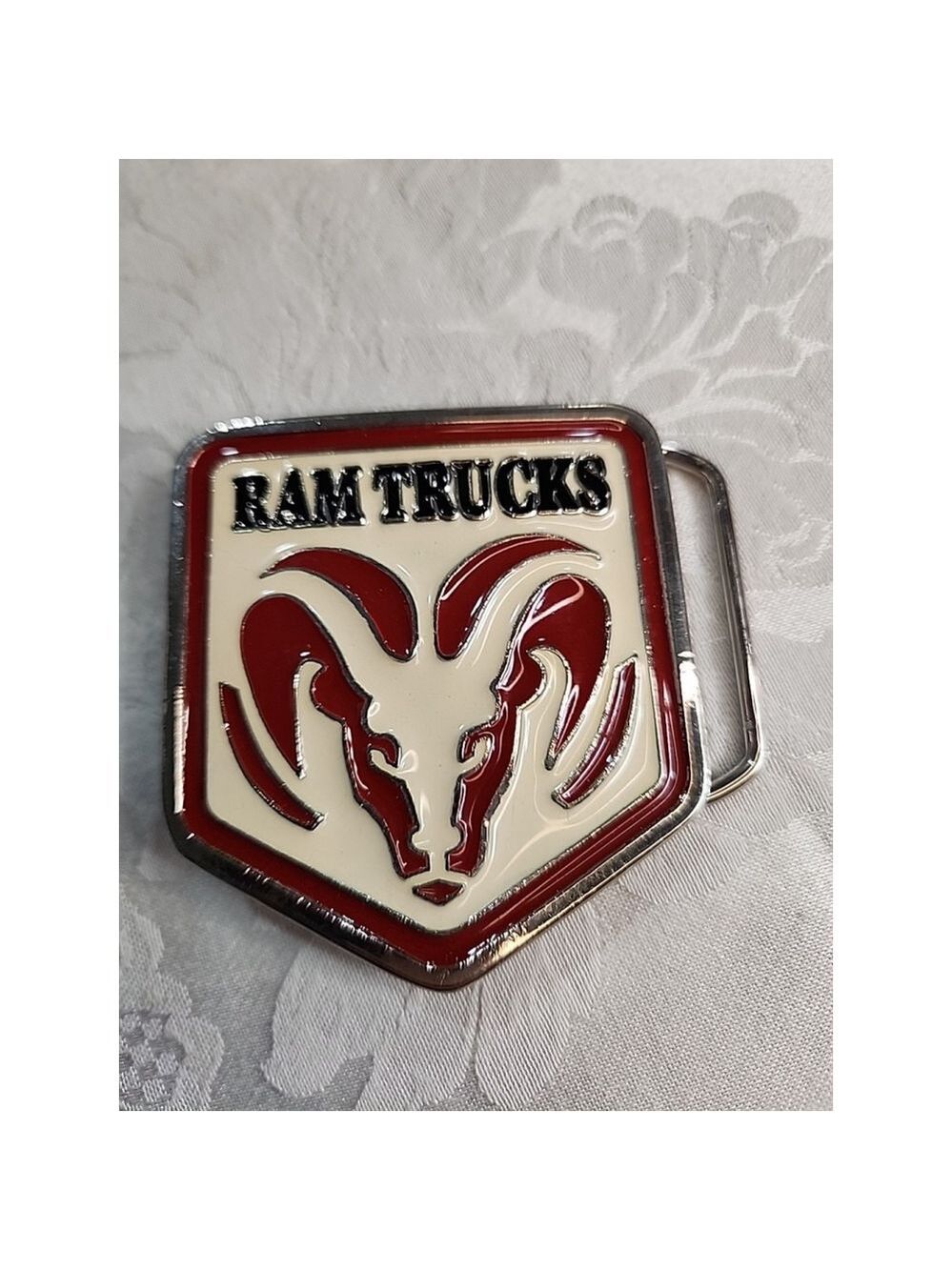 Vintage Ram Trucks Metal Belt Buckle Red and White